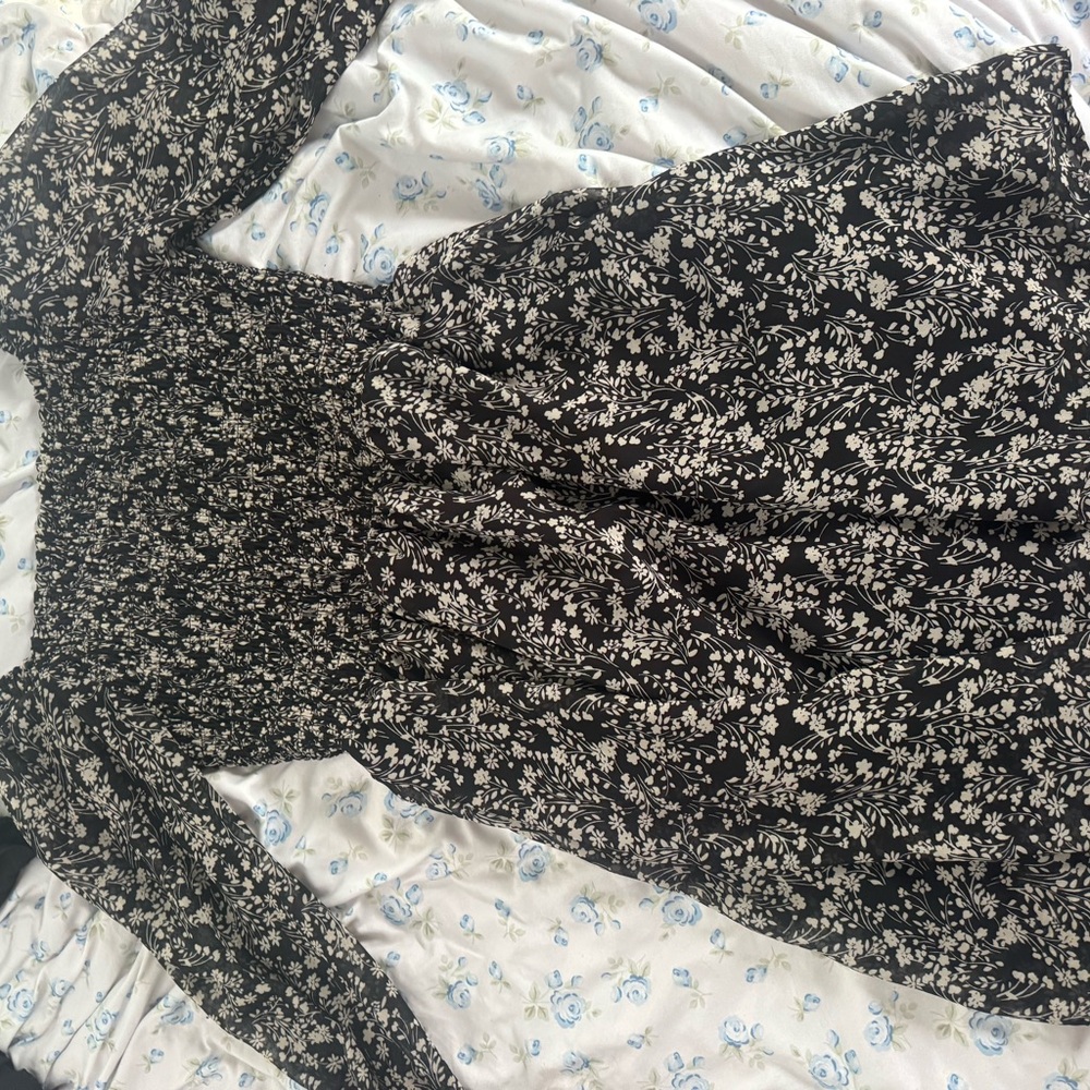 Black and White Floral Dress